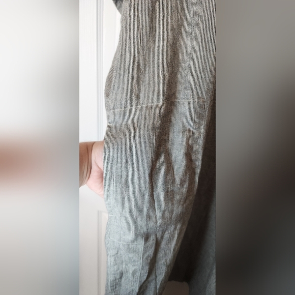 Eileen Fisher Free Size Linen Cotton Gray Short Sleeve Dress With Pockets - Picture 4 of 7